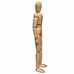 Wooden Figurine Mannequin Doll Looking to the Side