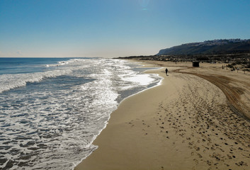 Fototapeta na wymiar Aerial view of a Mediterranean beach