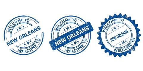 welcome to New Orlean blue old stamp sale	
