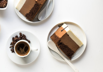 A piece of a mousse cake 