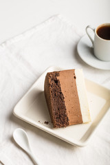 A piece of a mousse cake 