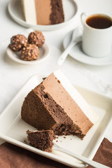 A piece of a mousse cake 