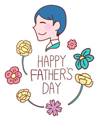 父の日　ロゴ　イラスト　素材　アイコン　手書き風　かわいい