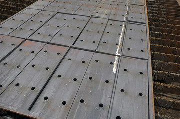 Plasma cutting at the factory. Cutting sheet metal.