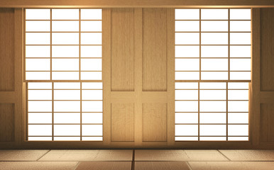 Interior mock up Japan Room Design Japanese-style and the white backdrop provides a window for editing. 3D rendering