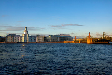 Fototapeta na wymiar Petersburg Square, streets, cathedrals, bridges, monuments, Winter Palace, Neva Embankment.
