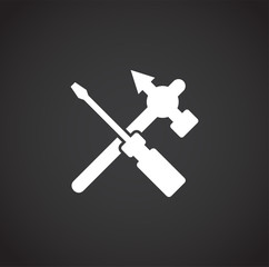 Fix and service related icon on background for graphic and web design. Creative illustration concept symbol for web or mobile app.