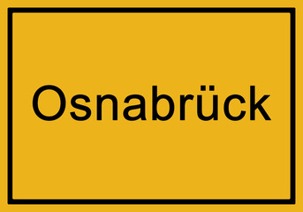 Typical german yellow city sign Osnabrück