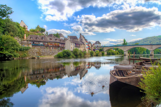 The Dordogne River Floating through Argentat, France