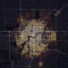 Map Edmonton city. Alberta - obrazy, fototapety, plakaty