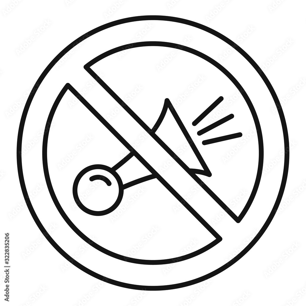 Poster no honk icon. outline no honk vector icon for web design isolated on white background