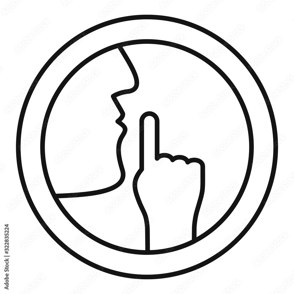 Poster silence icon. outline silence vector icon for web design isolated on white background