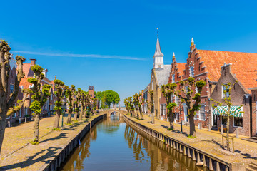 Canal in Sloten Friesland Netherlands 