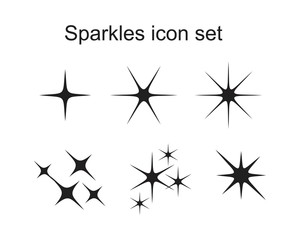 Sparkles Icon template black color editable. Sparkles Icon symbol Flat vector illustration for graphic and web design.