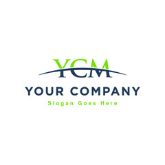 Fototapeta premium Initial letter YCM, overlapping movement swoosh horizon logo design inspiration in green and gray color vector