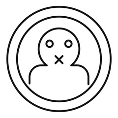 Keep silence icon. Outline keep silence vector icon for web design isolated on white background