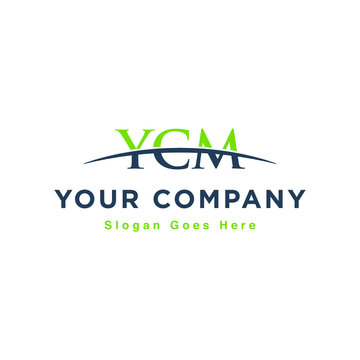 Initial letter YCM, overlapping movement swoosh horizon logo design inspiration in green and gray color vector