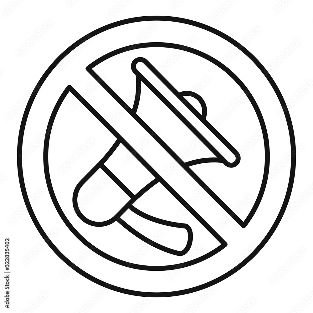 Poster no megaphone icon. outline no megaphone vector icon for web design isolated on white background