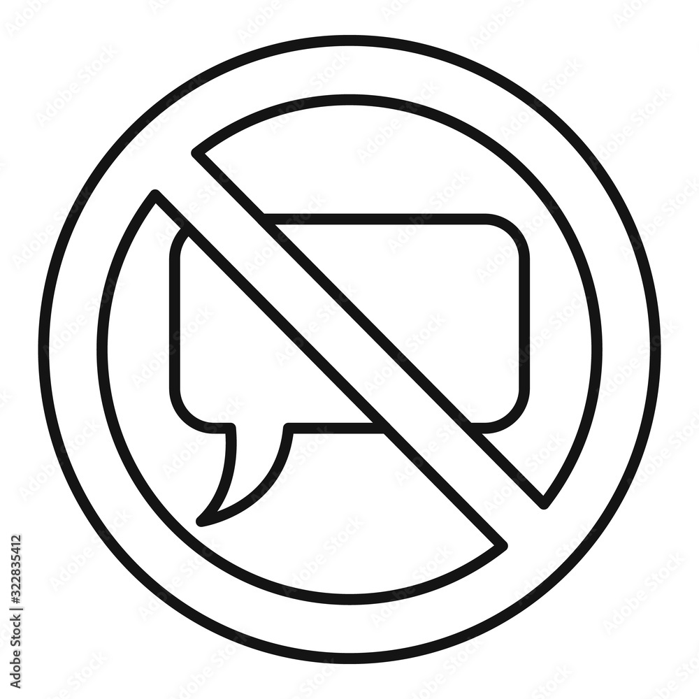 Poster no sound chat icon. outline no sound chat vector icon for web design isolated on white background