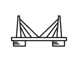 Bridges line Icon template black color editable. Bridges line Icon symbol Flat vector illustration for graphic and web design.