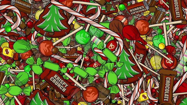Tons of Christmas Candy Raining Down Backdrop