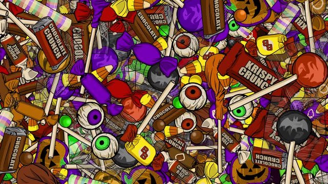 Tons of Halloween Candy Raining Down Backdrop