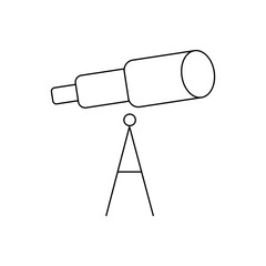 Telescope outline icon. Symbol, logo illustration for mobile concept and web design.