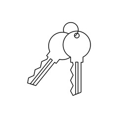 Keys outline icon isolated. Symbol, logo illustration for mobile concept, web design and games.