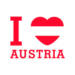 I Love Austria with heart flag shape Vector