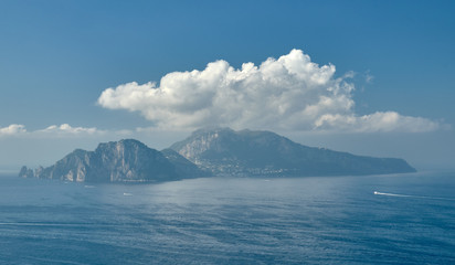 Island of Capri under a cloud