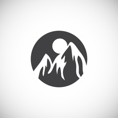 Mountain related icon on background for graphic and web design. Creative illustration concept symbol for web or mobile app.