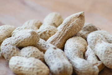 peanuts on a table prepared to eat