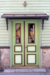old green door in the old town in Tallinn