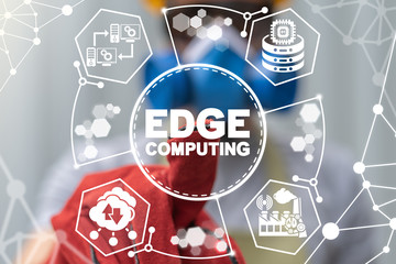 Edge Computing DATA Distributed Computation Networking Technology Modern Industry Concept.