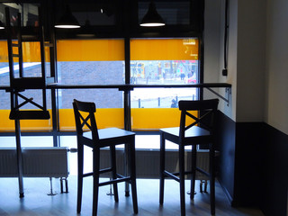 modern interior of cafe