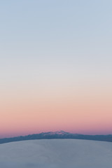 Sierra Blanca during sunset at White Sands National Park in Alamogordo, New Mexico. 