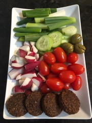 Falafel and vegetable platter