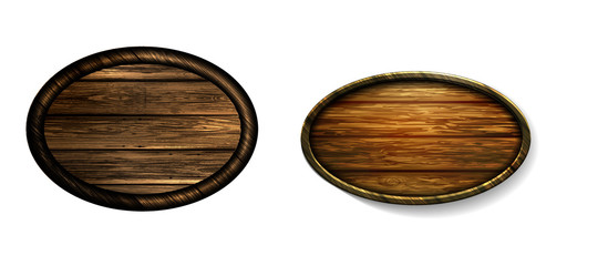 Vector realistic illustration of wooden signboard