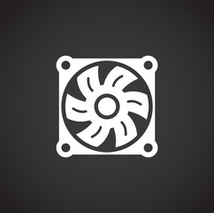 Fan icon on background for graphic and web design. Creative illustration concept symbol for web or mobile app.