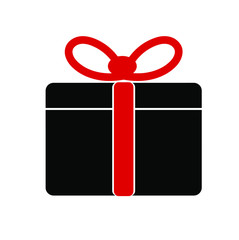 red gift box with bow isolated on white background