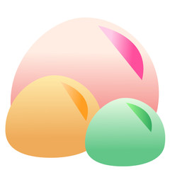 Japan dessert on white background