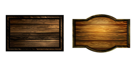 Vector realistic illustration of wooden signboard