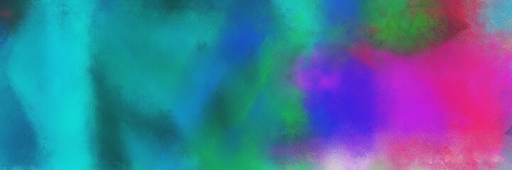 vintage abstract painted background with teal blue, mulberry  and slate blue colors and space for text or image. can be used as horizontal header or banner orientation