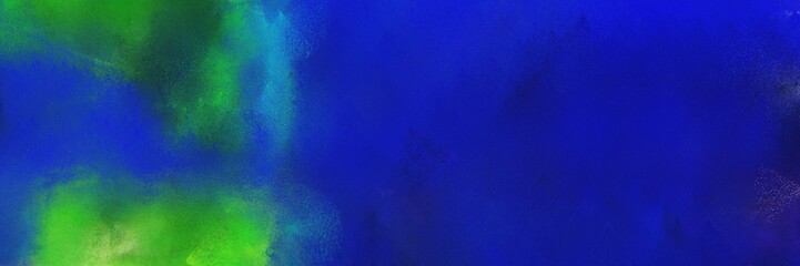 abstract painting background graphic with midnight blue, dark blue and lime green colors and space for text or image. can be used as horizontal background graphic