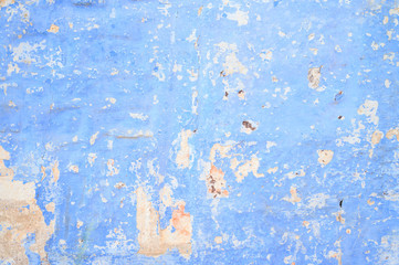 Blue old grungy concrete wall