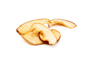 Dried sliced apples, fruit isolated on white background