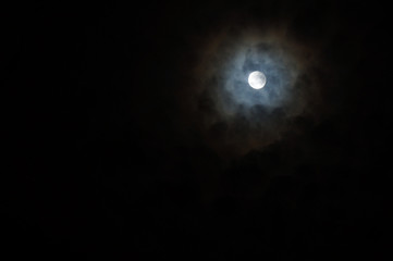 moon through dramatic clouds