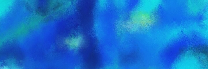 strong blue, turquoise and dodger blue colored vintage abstract painted background with space for text or image. can be used as horizontal background graphic