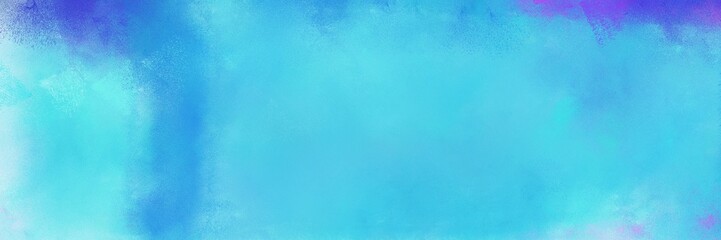 medium turquoise, royal blue and baby blue colored vintage abstract painted background with space for text or image. can be used as header or banner