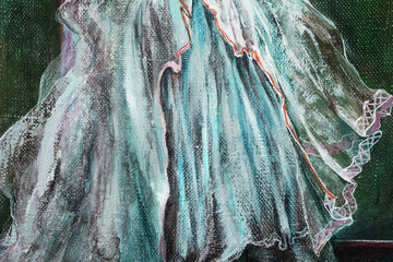 A fragment of the picture. Air and lush folds